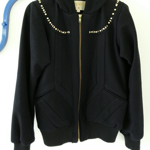 Lauren Moffatt wool bomber jacket zip hoodie - Picture 1 of 7